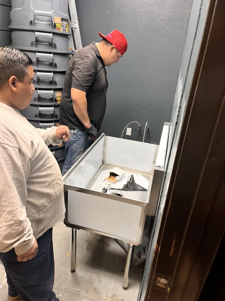 Commercial plumbing and sink installation in Stevens